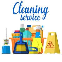 Household cleaning products and accessories vector