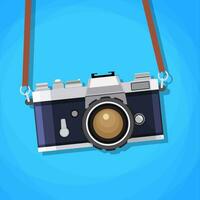 Retro camera in a flat style. vector