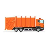 truck for assembling and transportation garbage vector