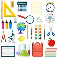 School and education workplace items. vector