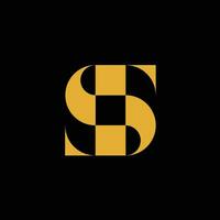 elegant modern letter S square block logo vector