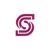 simple and bold letter S or SS logo vector