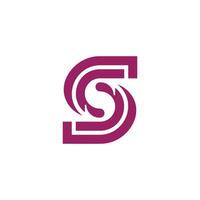 simple and bold letter S or SS logo vector