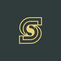 simple and elegant letter S or SS logo vector