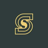 simple and elegant letter S or SS logo vector