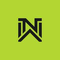 simple and bold letter NW or WN logo vector