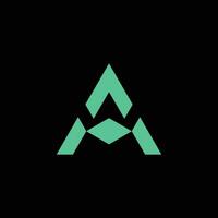 futuristic letter A arrow logo vector