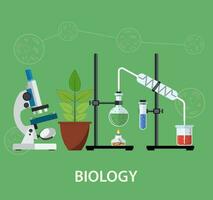 Biology laboratory workspace vector