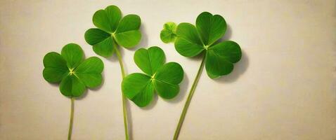 AI generated Lifelike Elegance Photorealistic Rendering of a Clover Leaf photo