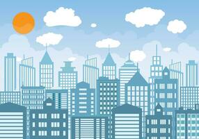 Buildings silhouette with windows cityscape vector