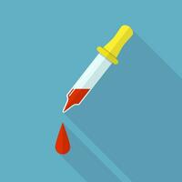 Pipette icon with a long shadow vector