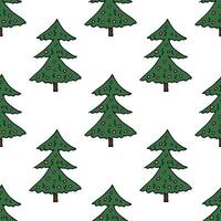 Seamless pattern with geometric minimal scandinavian Christmas tree doodle for decorative print, wrapping paper, greeting cards and fabric vector