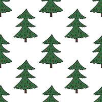 Seamless pattern with geometric minimal scandinavian Christmas tree doodle for decorative print, wrapping paper, greeting cards and fabric vector