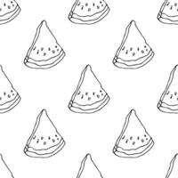 Seamless pattern with watermelon doodle for decorative print, wrapping paper, greeting cards, wallpaper and fabric vector