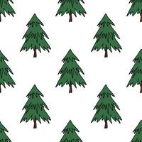 Seamless pattern with geometric minimal scandinavian Christmas tree doodle for decorative print, wrapping paper, greeting cards and fabric vector