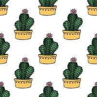 Seamless pattern with cactus doodle for decorative print, wrapping paper, greeting cards and fabric vector