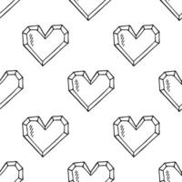 Seamless pattern with hand drawn heart doodle for decorative print, wrapping paper, greeting cards and fabric vector