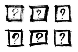 Hand drawn ink question mark illustration in sketch style. Elements for design vector