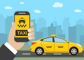 Phone with interface taxi vector