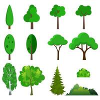 Illustration of a set different trees vector