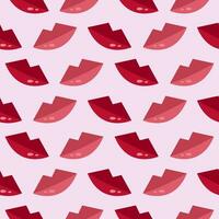 Seamless pattern with red and pink lips vector