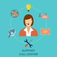 Technical support woman operator vector