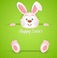 Happy Easter card with rabbit ears vector