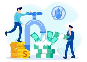 Illustration vector graphic cartoon character of money laundering