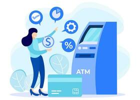 Illustration vector graphic cartoon character of ATM