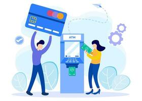 Illustration vector graphic cartoon character of ATM