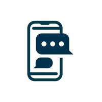 Chatting on smartphone, online consultation concept illustration line icon design vector