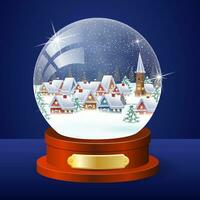 Christmas winter landscape globe vector