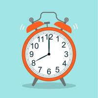 picture of red alarm clock, vector