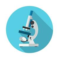 Microscope flat circle icon. vector