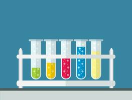 multicolor test tubes vector