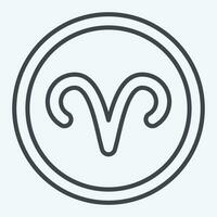 Icon Aries Sign. related to Horoscope symbol. line style. simple design editable. simple illustration vector