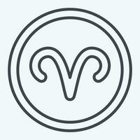 Icon Aries Sign. related to Horoscope symbol. line style. simple design editable. simple illustration vector