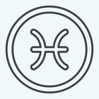 Icon Pisces. related to Horoscope symbol. line style. simple design editable. simple illustration vector