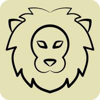 Icon Leo. related to Horoscope symbol. hand drawn style. simple design editable. simple illustration vector