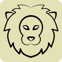 Icon Leo. related to Horoscope symbol. hand drawn style. simple design editable. simple illustration vector