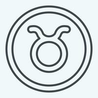 Icon Taurus. related to Horoscope symbol. line style. simple design editable. simple illustration vector