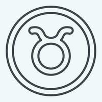 Icon Taurus. related to Horoscope symbol. line style. simple design editable. simple illustration vector