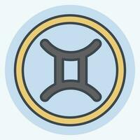 Icon Gemini. related to Horoscope symbol. color mate style. simple design editable. simple illustration vector