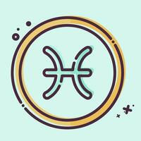 Icon Pisces. related to Horoscope symbol. MBE style. simple design editable. simple illustration vector