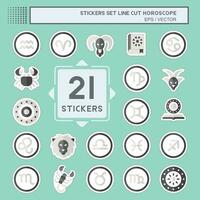 Sticker line cut Set Horoscope. related to Education symbol. simple design editable. simple illustration vector