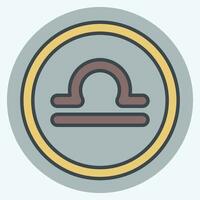 Icon Libra. related to Horoscope symbol. color mate style. simple design editable. simple illustration vector