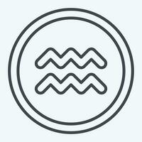 Icon Aquarius. related to Horoscope symbol. line style. simple design editable. simple illustration vector