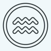 Icon Aquarius. related to Horoscope symbol. line style. simple design editable. simple illustration vector