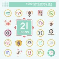 Icon Set Horoscope. related to Education symbol. flat style. simple design editable. simple illustration vector