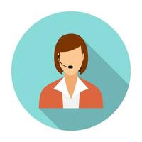 Call center operators, female avatar icons. vector